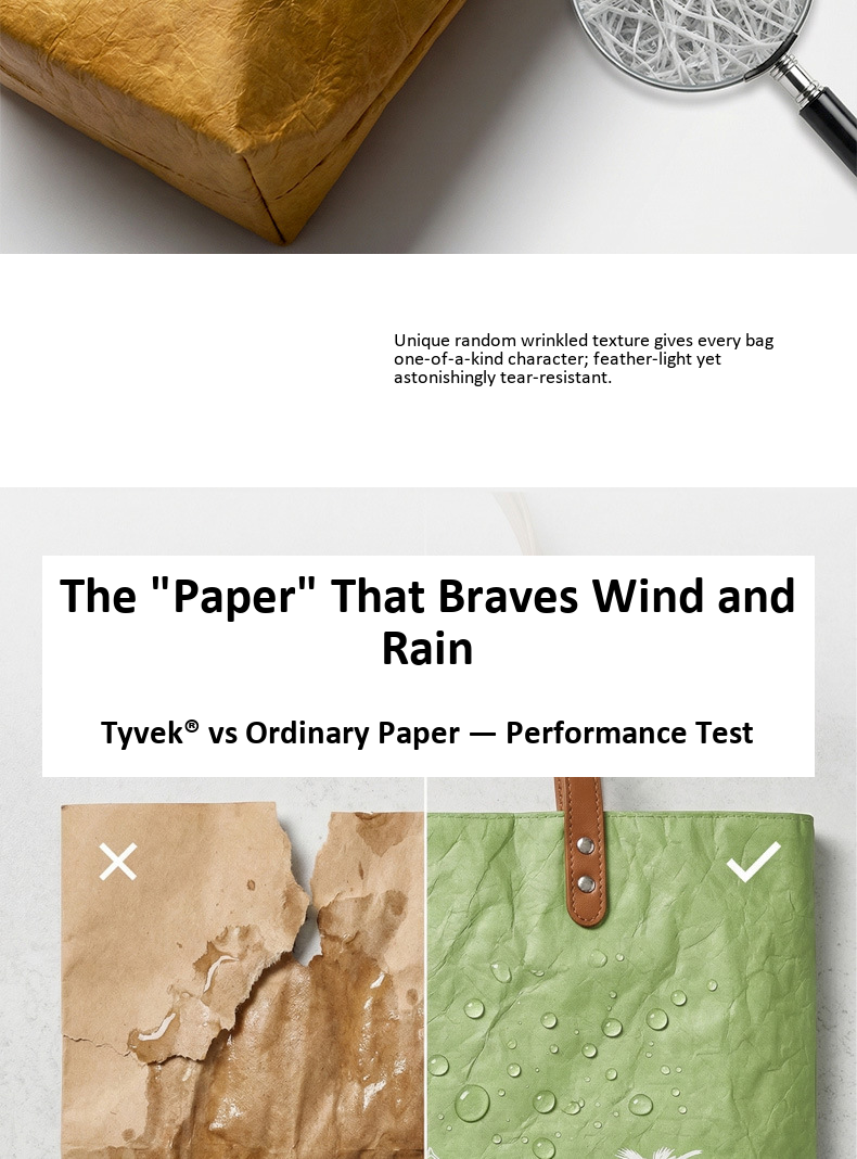 Tyvek paper bag cross shoulder