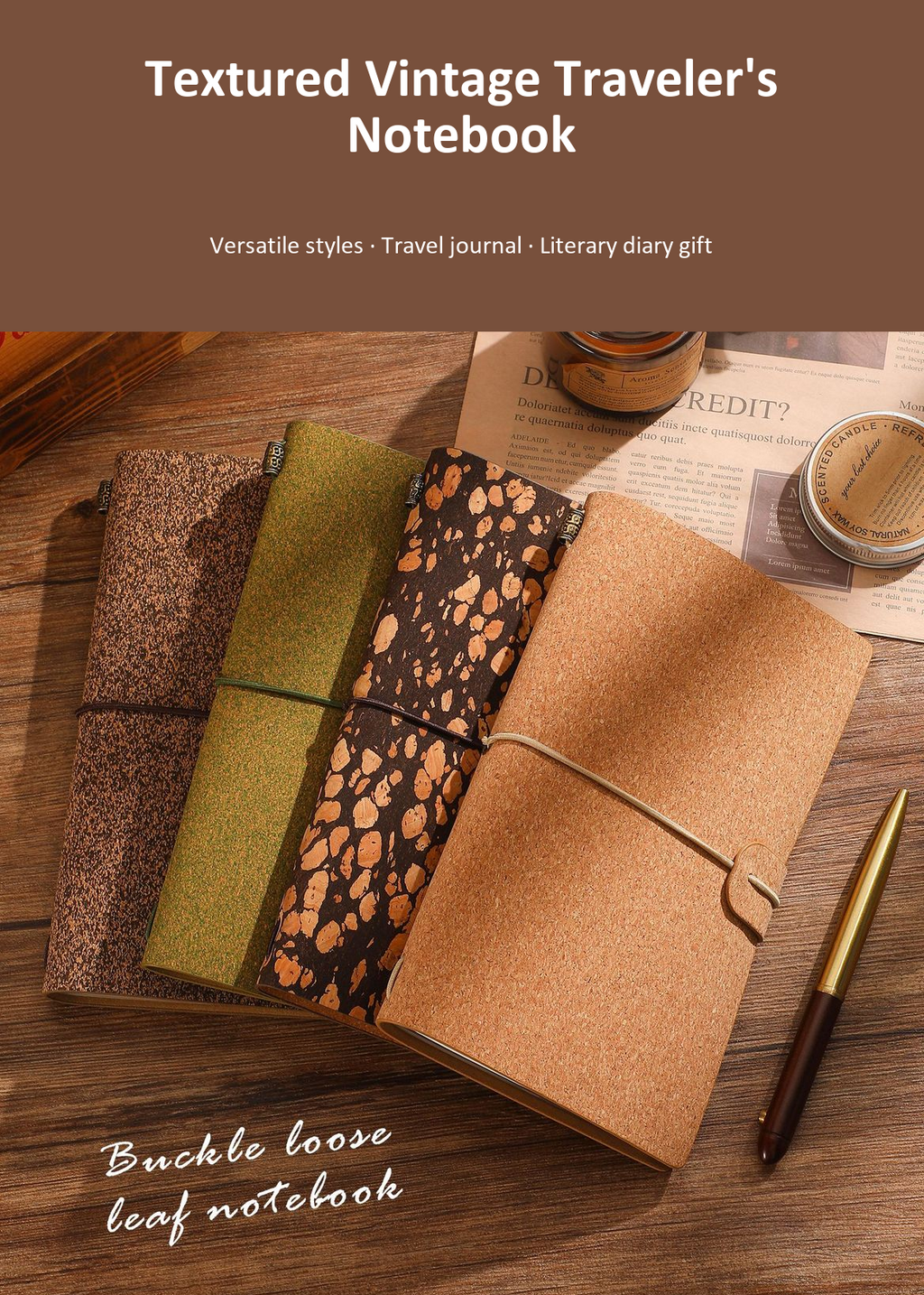 Coffee Grounds Cork Bullet Journal Book